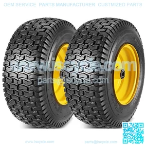 2 Pcs 16x6.50-8 Front Tires and Wheels Assembly for Lawn Mower Tractors, 3" Offset Long Hub with 3/4"bearings