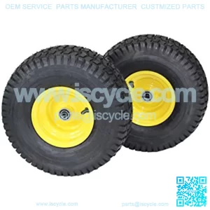 (Set of 2) 15x6.00-6 Tires & Wheels 4 Ply for Lawn & Garden Mower Turf Tires .75" Bearing