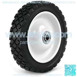 715 7 by 1.50-Inch Light Duty Steel Wheel for Lawn Mower, 1/2-Inch Ball Bearing, 2-Inch Centered Hub, Diamond Tread