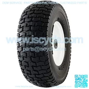 30326 13x5.00-6" Flat Free Lawnmower Tire on Wheel 3" Hub, 3/4" Bushings