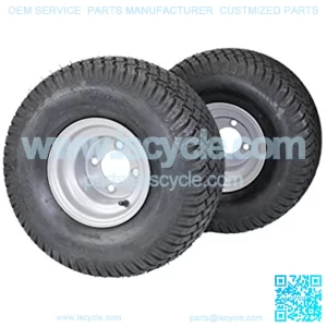 (Set of 2) 20x10.00-8 Tires & Wheels 4 Ply for Lawn & Garden Mower Turf Tires
