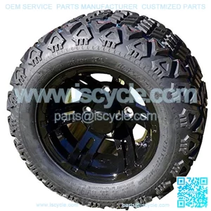 10" Black Golf Cart Wheels with 18" All Terrain Tires - Set of 4 - NO Lift KIT Required