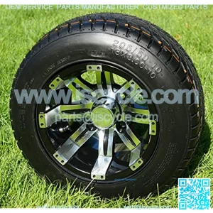10" Black Wheels and 205/50-10" DOT Golf Cart Tires - Set of 4