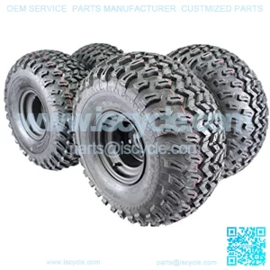 22x11.00-8 with 8x7 Matte Black Wheels for Golf Cart (Set of 4)