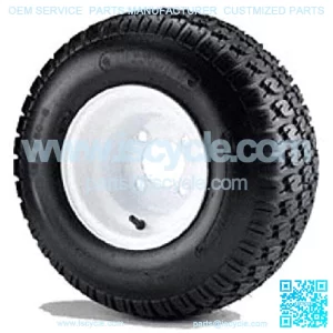 18x8.5-8 Duro Traction Tire (6 Ply) Mounted On White Steel Wheel Golf Cart