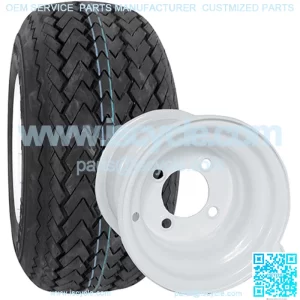 415/234 - Steel, White 8x7 Standard with Kenda Hole In One 18x8.5-8, 4 ply