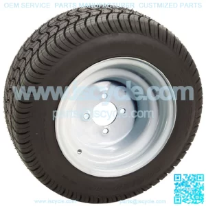 10" Steel White Wheels with Street Low Profile Tire Options Combo