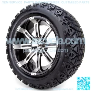 14" Machined Black - Lifted Tires and Wheels Combo