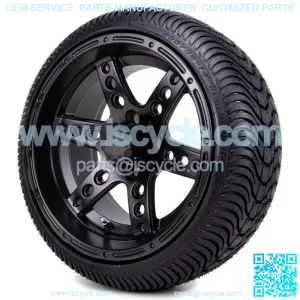 14" Matte Black Low Profile Tires and Wheels Combo