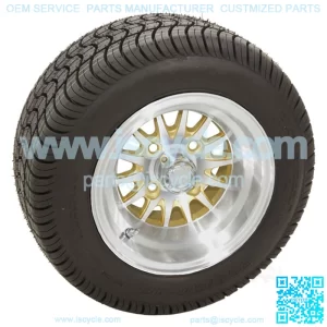 10" Machined Gold Wheels with Street Low Profile Tire Options Combo