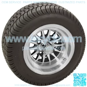 10" Machined Black Wheels with Street Low Profile Tire Options Combo