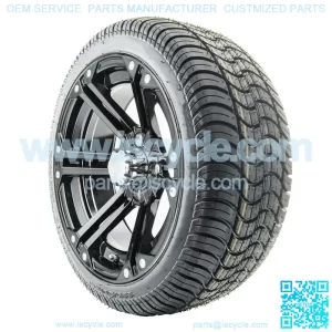 14" RX351 Gloss Black Wheels and Tires Combo
