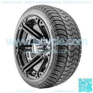 14" RX354 Gloss Black Wheels and Tires Combo