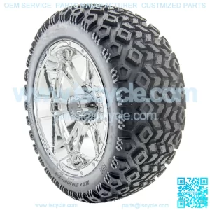 14" RX342 Chrome Wheels and Lifted Tires Combo
