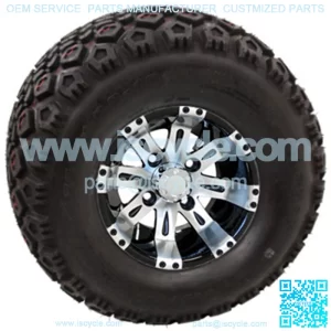 10" Machined Black Wheels with Lifted Tire Options Combo