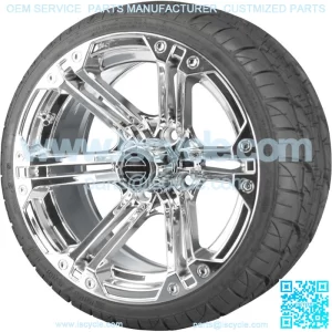 14'' Chrome Specter Wheels with Street Low Profile Tire Options Combo