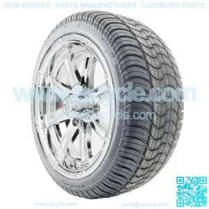 14" Chrome Wheels (ET-0) and Tires Combo