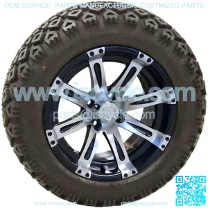 14" RX220 Machined Black Wheels with Lifted Tire Options Combo