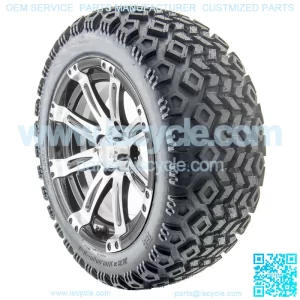 14" Machined Wheels and Lifted Tires Combo
