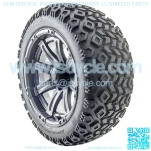 14" Matte Black Wheels and Lifted Tires Combo