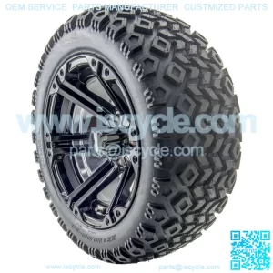 14" RX354 Gloss Black Wheels and Lifted Tires Combo