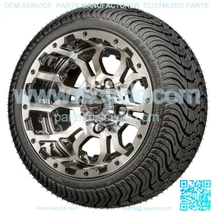 12'' Machined Black Wheels with Street Low Profile Tire Options Combo