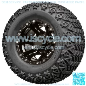 10" Painted Black Specter SS Wheels with Lifted Tires Combo
