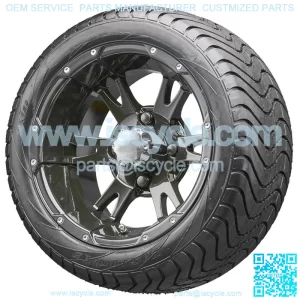 12" RX321 Black Wheels and Tires Combo