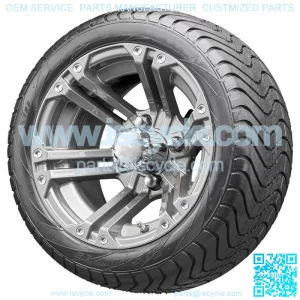12" RX335 Gun Metal Gray Wheels and Tires Combo