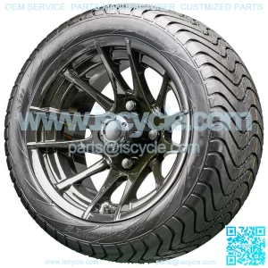 12" RX104 Black Wheels and Tires Combo