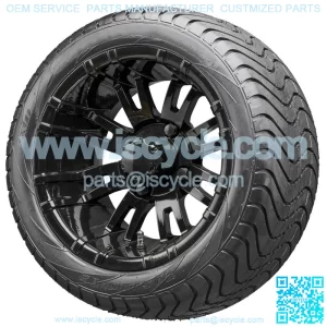 12" RX271 Black Wheels and Tires Combo