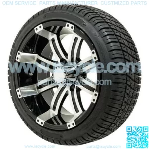 Golf Cart Tire & Wheel Combo, 205/30-14" Set of 4 (19" Tall)