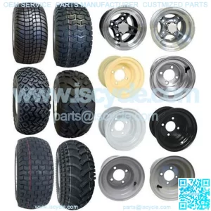 8" Red Hawk Golf Cart Tire/Wheel Combo Builder (Premounted)