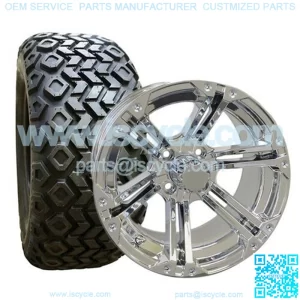 24x11-14" Golf Cart Tire/Wheel Combo (24" Tall Pre-Mounted)