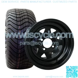215/35-12" Golf Cart Tire/Wheel Combo (18" Tall Pre-Mounted)