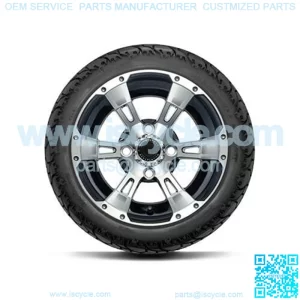 DoubleTake 215/35-12" Golf Cart Street Tire & Wheel Combo (18" Tall Premounted)