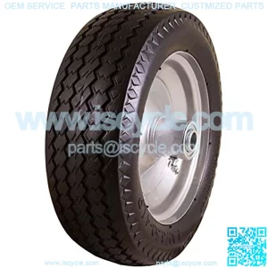 4.10/3.50-4" Flat Free, Hand Truck / All-Purpose Utility Tire on Wheel, 2.25" Offset Hub, 3/4" Bearings