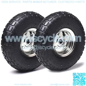 (2 Pack) 10" Heavy-Duty Replacement Tire and Wheel - 4.10/3.50-4" with 10" Inner Tube, 5/8" Axle Bore Hole, 1 3/4" Offset Hub and Double Sealed Bearings for Hand Trucks and Gorilla Cart