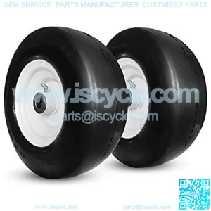 Two (2) New 11x4.00-5 Flat-Free Smooth Tires w/Steel Rim for Zero Turn Lawn Mower Gardon Tractor 114005 T161, hub 3"-5", Bore 3/4"