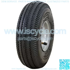 4.10/3.50-4" Pneumatic (Air Filled) Hand Truck / All Purpose Utility Tire on Wheel, 2.25" Offset Hub, 3/4" Bearings