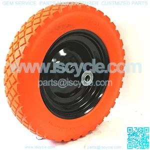 14" Flat Free Wheel Barrow Wheelbarrow Tire Solid Foam 5/8 Axle For Cart Wagon
