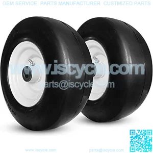 New 11x4.00-5 Flat Free Smooth Tire w/Steel Wheel for Zero Turn Lawn Mower Garden Tractor -hub Length 3"-5" -Bore ID 3/4" 114005 (2)