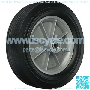 9653 12-Inch Hand Truck Replacement Wheel, Solid Rubber, 2-5/8-Inch Ribbed Tread, 3/4-Inch Bore Centered Axle