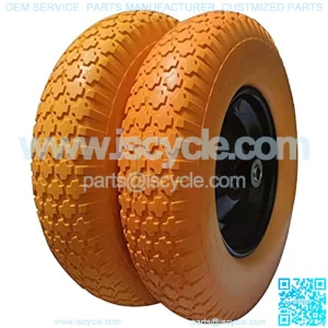 Wheelbarrow Tires 4.80/4.00-8 with 5/8 & 3/4 Wheel Bearing, 3.5" Hub Flat Free 16 inch Solid Rubber Tire Replacement Wheelbarrow Wheel 4.80-8 for Wheel Barrel Yard Cart Garden Wagon (Set of 2)