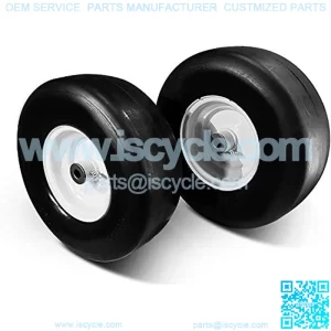 New 13x5.00-6 Flat Free Smooth Tire w/Steel Wheel for Residential Riding Lawn Mower Garden Tractor -hub Length 3.25"-5.9" - Bore ID 3/4" 135006 (2)