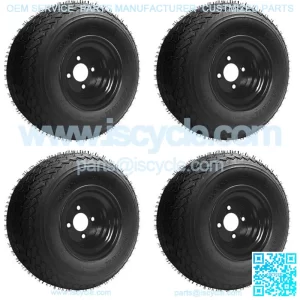 18X8.50-8 GTX OEM BLACK GOLF CART WHEELS AND TIRES COMBO - SET OF 4