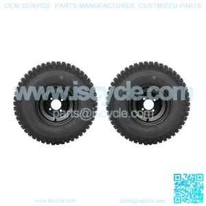 GOLF CART 8" BLACK STEEL WHEELS and 18x9.5-8" KNOBBY TIRES (SET OF 2)