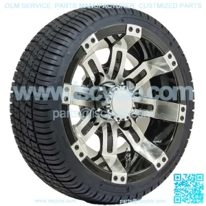 Set of 4 - 10 inch Golf Cart Wheels on Street Tires