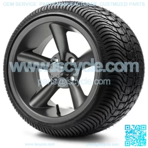 14" Godfather Gunmetal Golf Cart Wheels and Tires (205-30-14) Set of 4