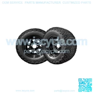 BLACK FRIDAY Black Golf Cart 12" Wheels w/ 23" Golf Cart Tires - Set/4